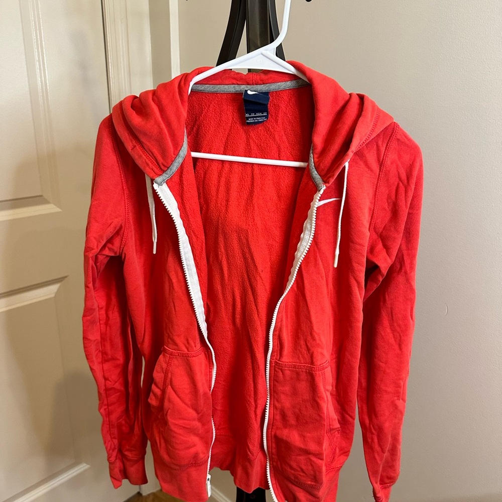 Nike Red and Gray Hoodie